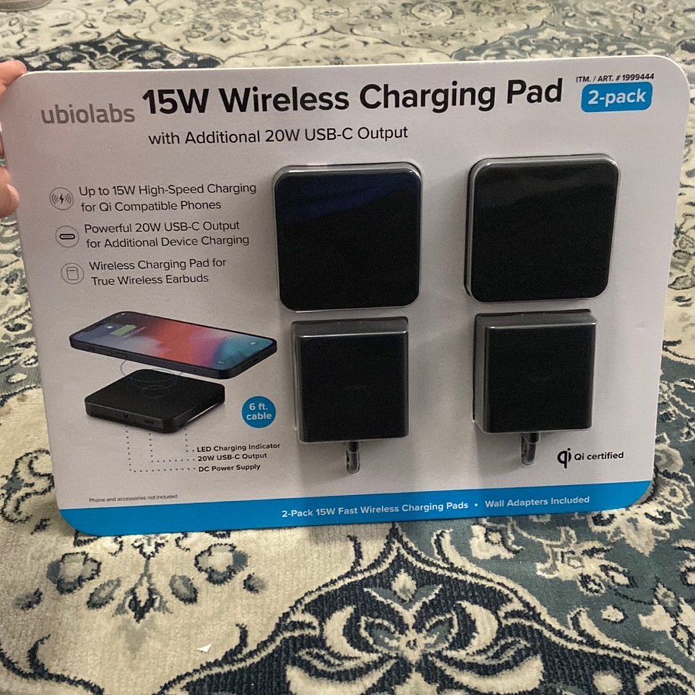 Ubiolabs 15 W Wireless Charging Pad 2 Pk